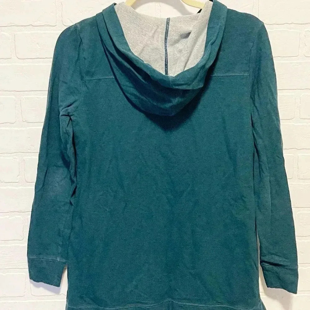 Cabi Womens Stretch Long Sleeve Pullover No Sweat Hoodie Teal Green Small - Picture 3 of 8